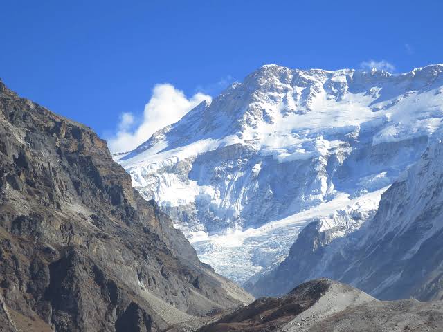 Kanchenjunga north face from Pangpema Base Camp at 5,143m, eastern Nepal